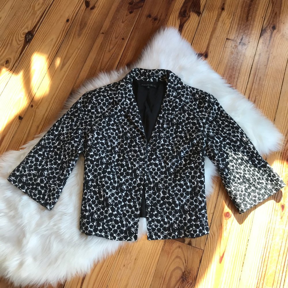 Lafayette 148 New York Black and White Polka Dot Blazer